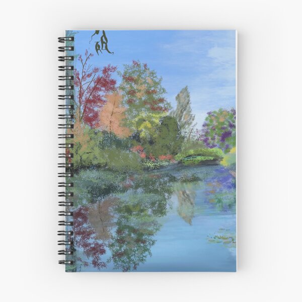 Item preview, Monet's lily pond lake in autumn designed and sold by mazarte.