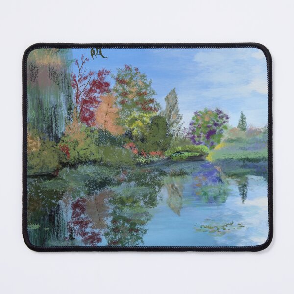Item preview, Monet's lily pond lake in autumn designed and sold by mazarte.