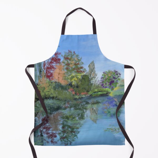 Item preview, Monet's lily pond lake in autumn designed and sold by mazarte.