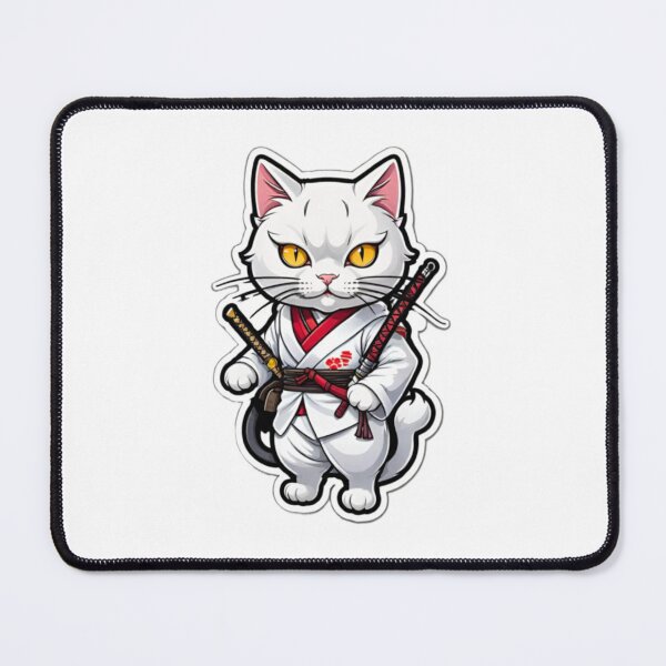Item preview, Cool White cat assassin  japan culture designed and sold by KorArtStudio.
