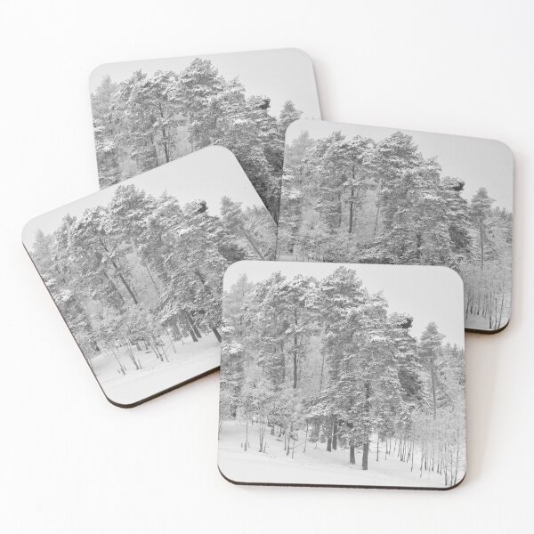 Item preview, The pines by the fields. Parkkuu winter 2023  bw designed and sold by Jouko Lehto Photography.