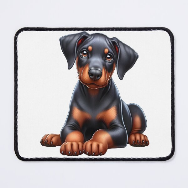 Item preview, Cute Doberman Puppy with Natural Ears designed and sold by Delamoon.