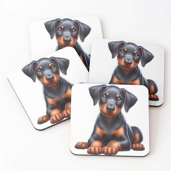 Item preview, Cute Doberman Puppy with Natural Ears designed and sold by Delamoon.