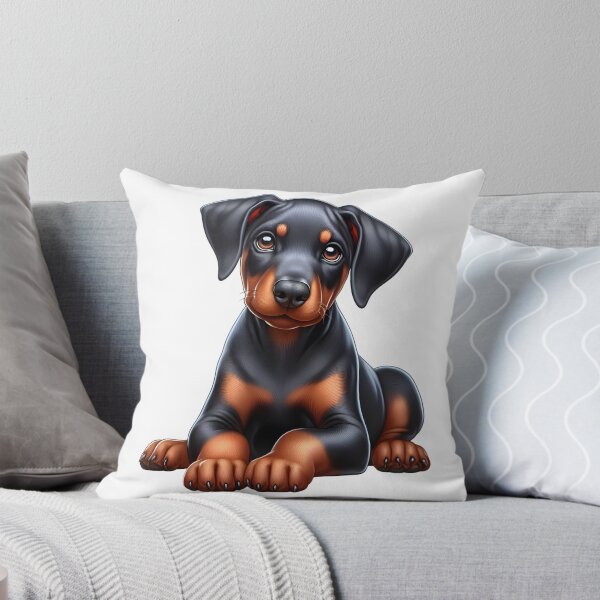 Item preview, Cute Doberman Puppy with Natural Ears designed and sold by Delamoon.