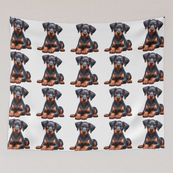 Item preview, Cute Doberman Puppy with Natural Ears designed and sold by Delamoon.