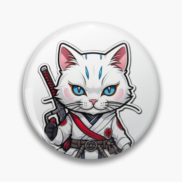 Item preview, Cool White cat assassin samurai Japan culture designed and sold by KorArtStudio.