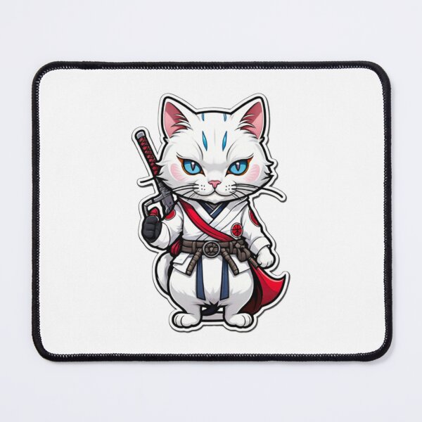 Item preview, Cool White cat assassin samurai Japan culture designed and sold by KorArtStudio.