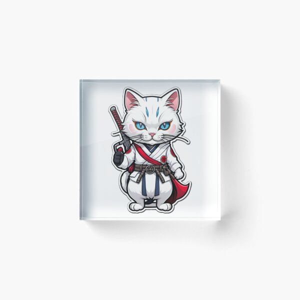 Item preview, Cool White cat assassin samurai Japan culture designed and sold by KorArtStudio.