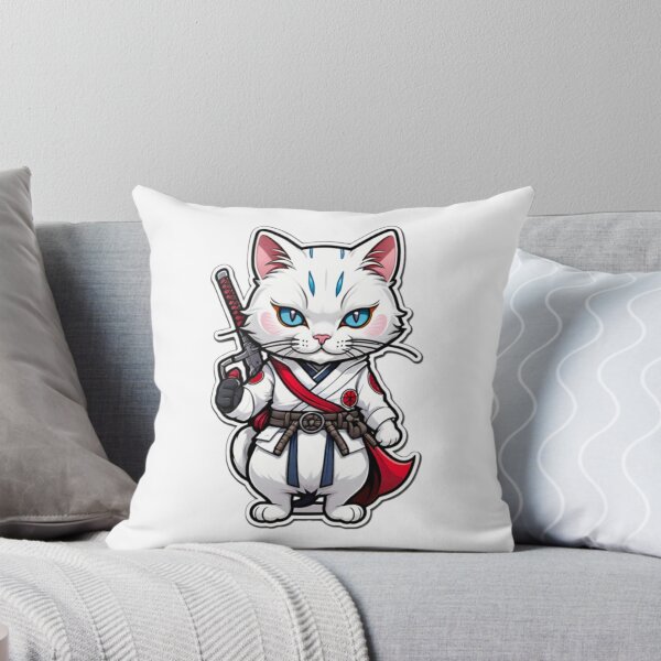 Item preview, Cool White cat assassin samurai Japan culture designed and sold by KorArtStudio.