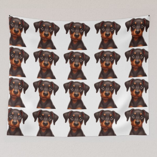 Item preview, Cute Doberman Puppy with Natural Ears designed and sold by Delamoon.