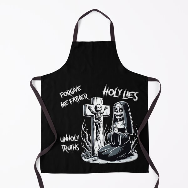Item preview, Forgive me Father, Holy Lies, Unholy Truths, Undead Nun, Black and White designed and sold by shypixels.
