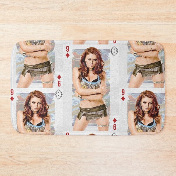 Item preview, 9 of Diamonds wrestling diva playing card artwork designed and sold by PopRealistArt.