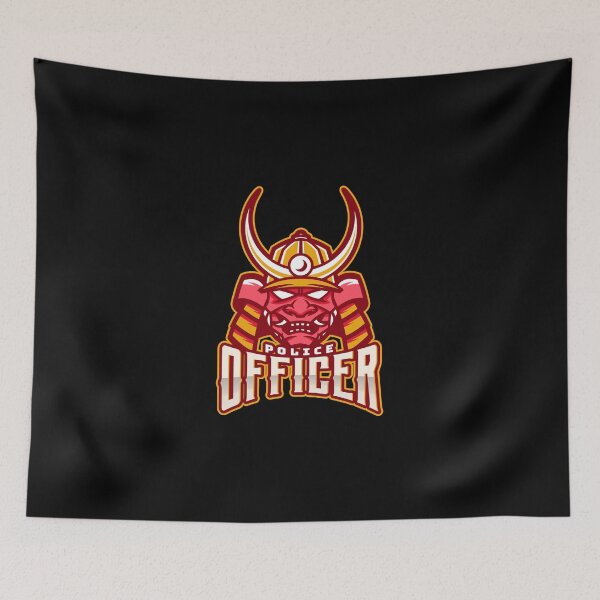 Item preview, Police Officer Design with Samurai Character designed and sold by PRIVARSHU.