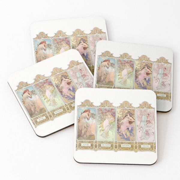 Item preview, The four seasons ( with original frame), Alphonse Mucha - HIGH DEFINITION designed and sold by MINDTHECHERRY.