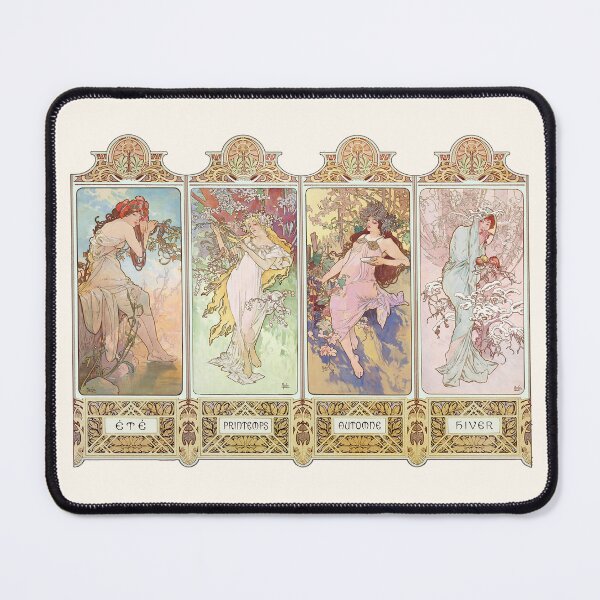 Item preview, The four seasons ( with original frame), Alphonse Mucha - HIGH DEFINITION designed and sold by MINDTHECHERRY.