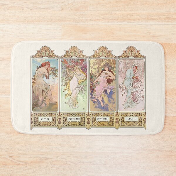Item preview, The four seasons ( with original frame), Alphonse Mucha - HIGH DEFINITION designed and sold by MINDTHECHERRY.