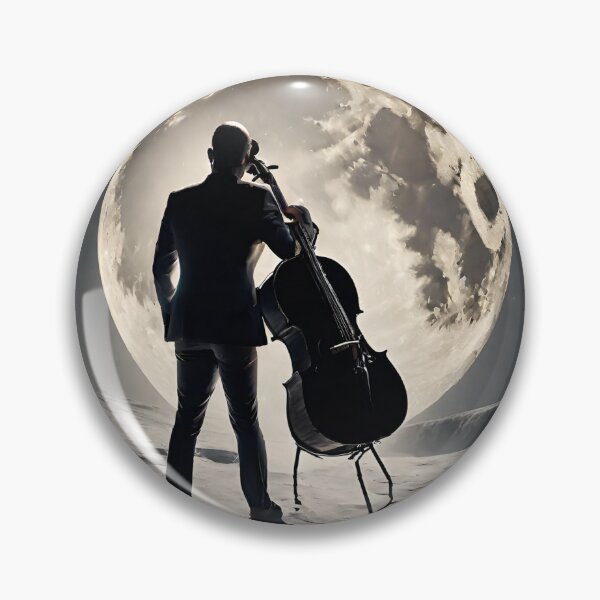 Item preview, A man with a cello on the moon designed and sold by LTI-Stickers.