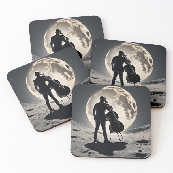Item preview, A man with a cello on the moon designed and sold by LTI-Stickers.
