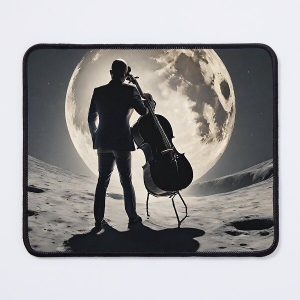 Item preview, A man with a cello on the moon designed and sold by LTI-Stickers.