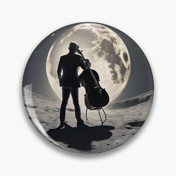 Item preview, A man with a cello on the moon - sticker designed and sold by LTI-Stickers.