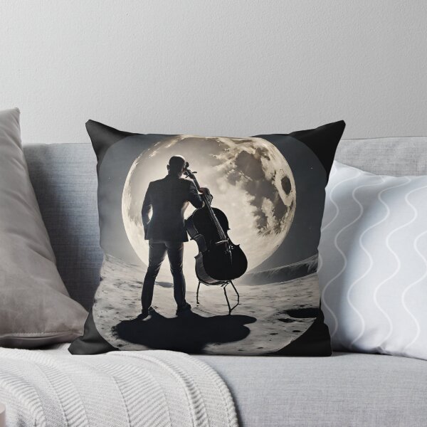 Item preview, A man with a cello on the moon - sticker designed and sold by LTI-Stickers.