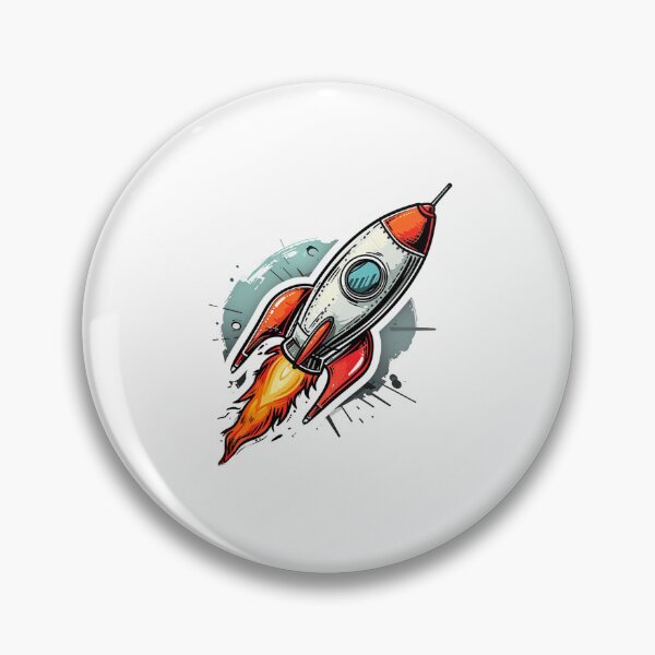 Item preview, Blast Off Rocket Ship Sticker - Cartoon Spacecraft Illustration designed and sold by Tincanninja.