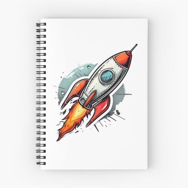 Item preview, Blast Off Rocket Ship Sticker - Cartoon Spacecraft Illustration designed and sold by Tincanninja.