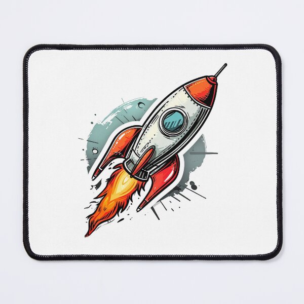 Item preview, Blast Off Rocket Ship Sticker - Cartoon Spacecraft Illustration designed and sold by Tincanninja.