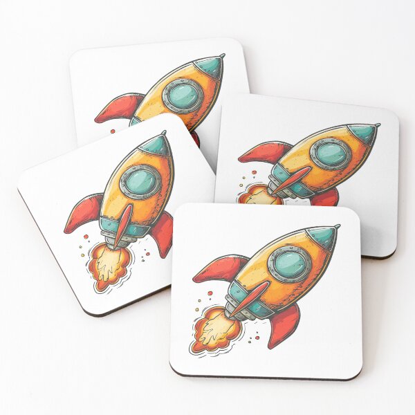 Item preview, Cosmic Odyssey Rocket Ship Sticker - Futuristic Spacecraft Illustration designed and sold by Tincanninja.