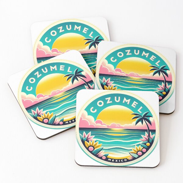 Aperçu de l'œuvre Autocollant de voyage Cozumel Mexique – Vibrant, durable et parfait pour les bagages et les ordinateurs portables créée et vendue par carshapes.