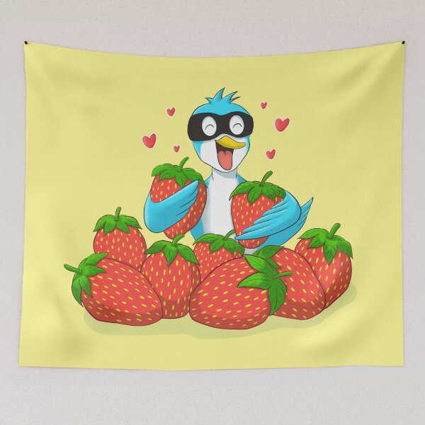Item preview, blue bird Strawberry Thief_The bird is very happy designed and sold by jessie848v.