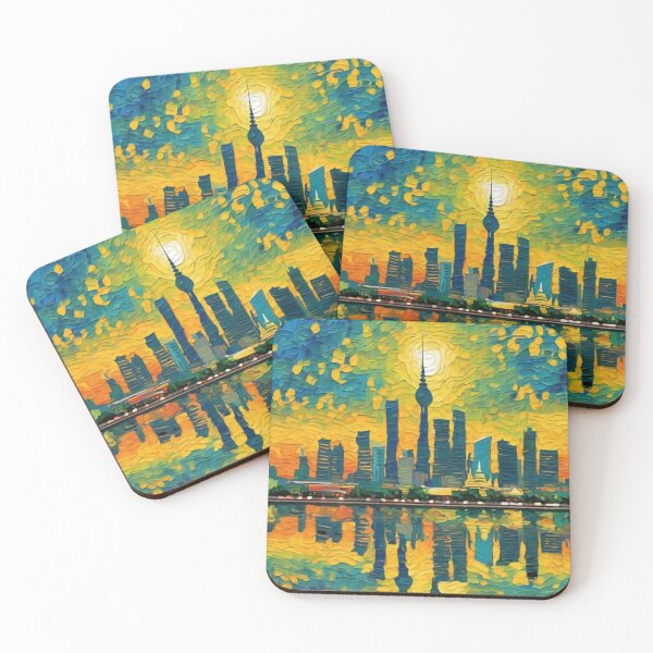 Item preview, "Vibrant Bangkok Skyline" designed and sold by Artisticanvas.