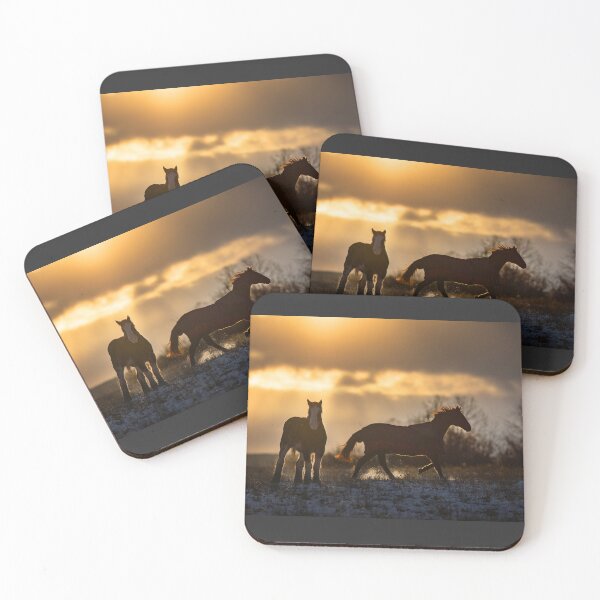 Item preview, Horses in a winter sunset designed and sold by James Cumming.