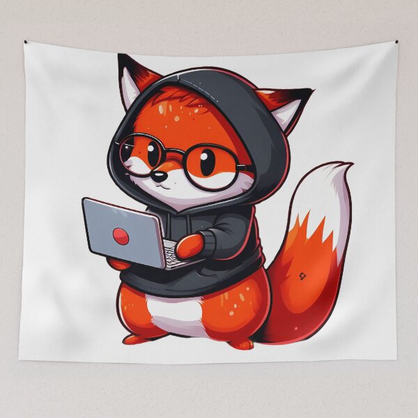 Artikelvorschau, ein geekiger Fuchs mit Brille entworfen und verkauft von CTArtder.