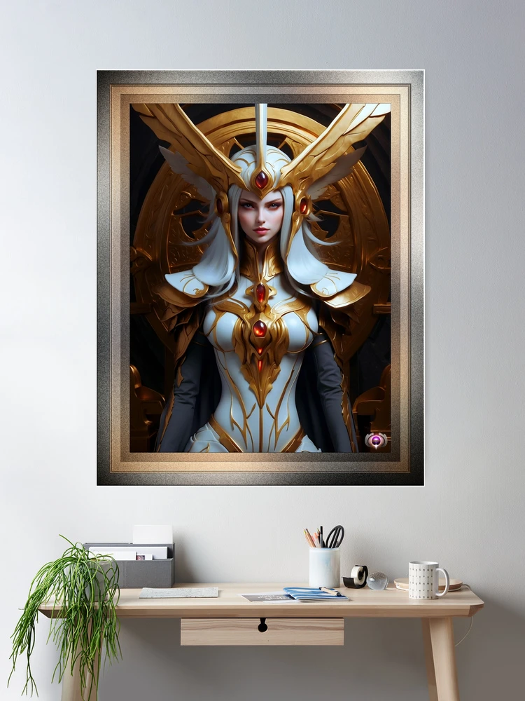 The White Setren Of Knoss Beautiful AI Concept Art Portrait by Xzendor7 Room Decor Poster Art Print