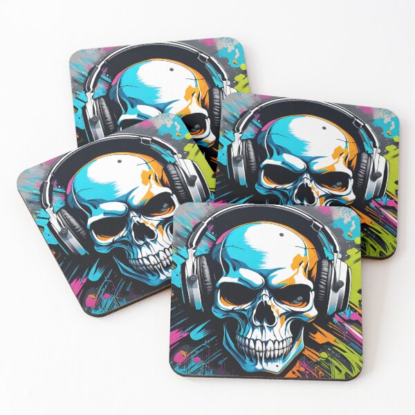 Item preview, Graffiti Skull with Headphones designed and sold by DisneyKrayzie.
