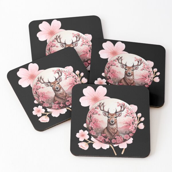 Item preview, Japanese Deer Cherry Blossoms designed and sold by JuniperusArt.
