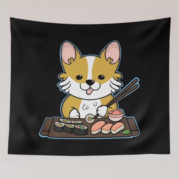 Item preview, Cute Corgi Sushi designed and sold by DrawsCutePaws.