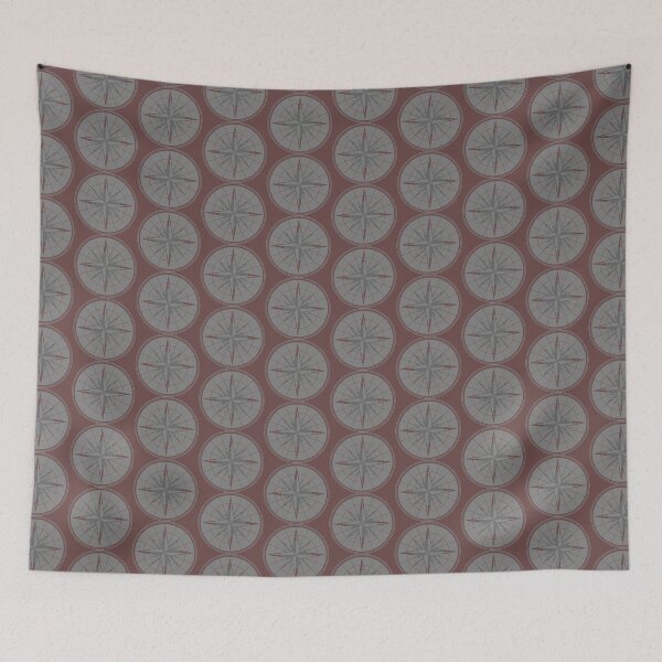 Item preview, Gray and Brown Star Compass designed and sold by LZenDesigns.