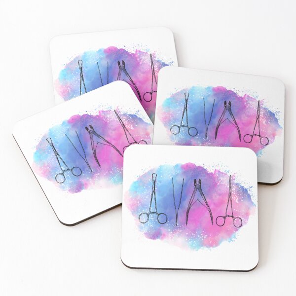 Item preview, Medical symbols, surgical tools for surgeons and medical assistants, pastel watercolor designed and sold by Drawmecute.