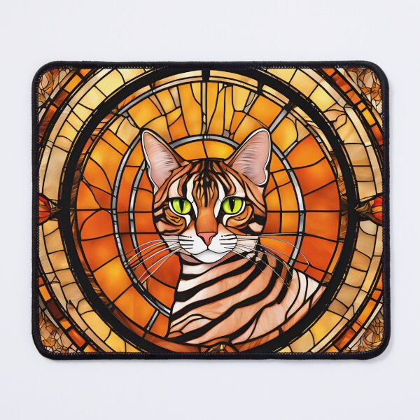 Item preview, Stained Glass Toyger Cat - Tiger Stripe Cat Mosaic designed and sold by Chardo55.