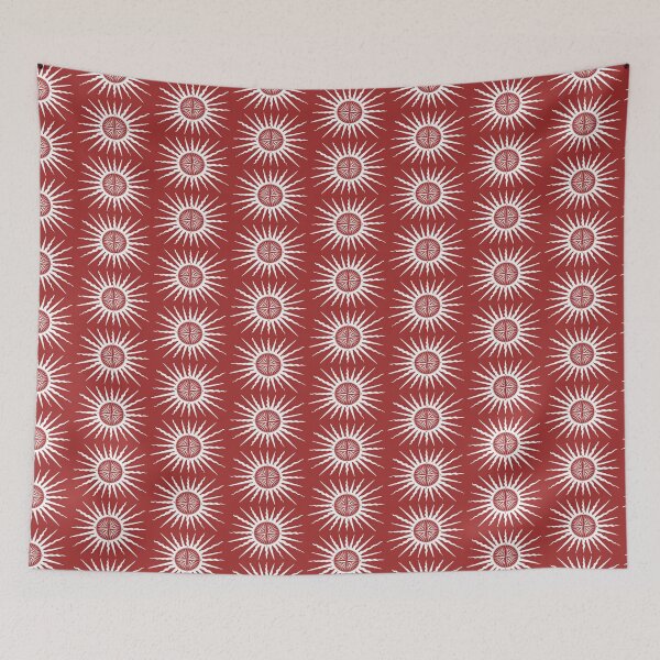 Item preview, Red and White Sun Compass designed and sold by LZenDesigns.