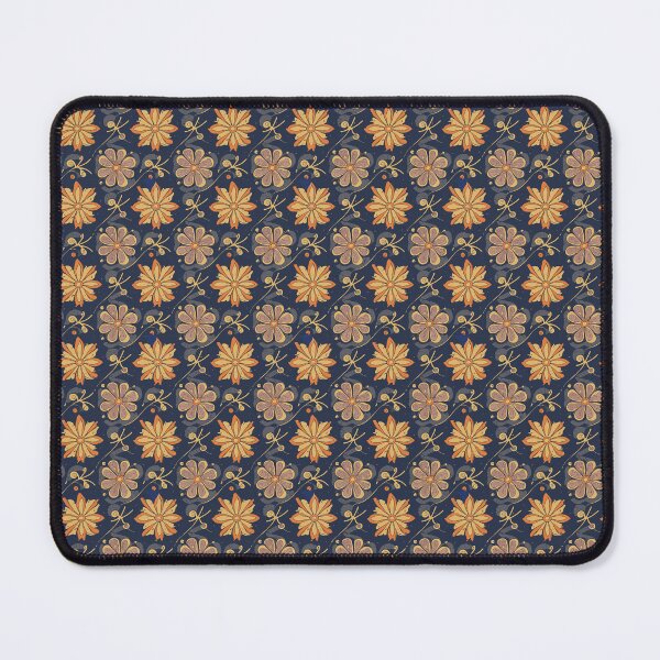 Item preview, Folk Art Botanical Flowers in Blue and Gold designed and sold by LittleGoblinPrs.