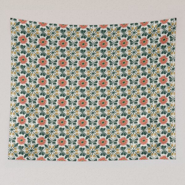 Item preview, Folk Art Botanical Flowers and Leaves designed and sold by LittleGoblinPrs.