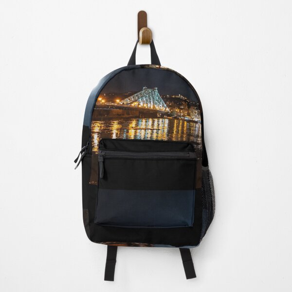 Item preview, Edition Schwarz - Full moon over the Blue Wonder on the Elbe in Dresden during some high water designed and sold by Dietmar Fromme.
