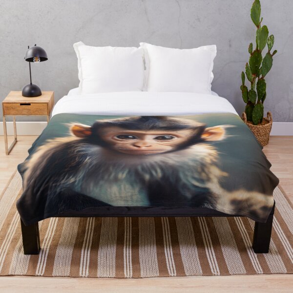 Item preview, Young Monkey - Cute Baby Animal Portrait designed and sold by 123animals.