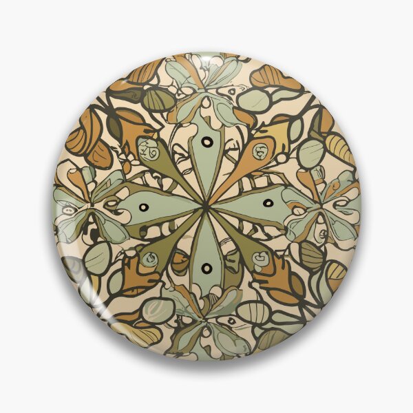 Item preview, Art Nouveau Botanical Pattern in Green and Gold designed and sold by LittleGoblinPrs.