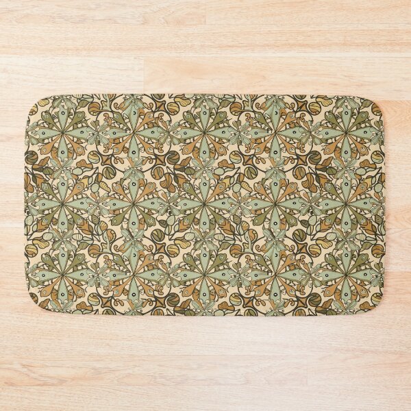 Item preview, Art Nouveau Botanical Pattern in Green and Gold designed and sold by LittleGoblinPrs.