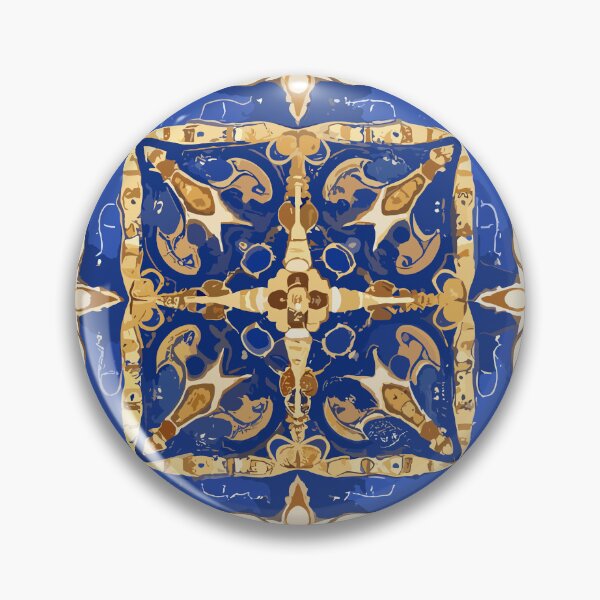 Artikelvorschau, Volksmuster in Blau und Gold entworfen und verkauft von LittleGoblinPrs.