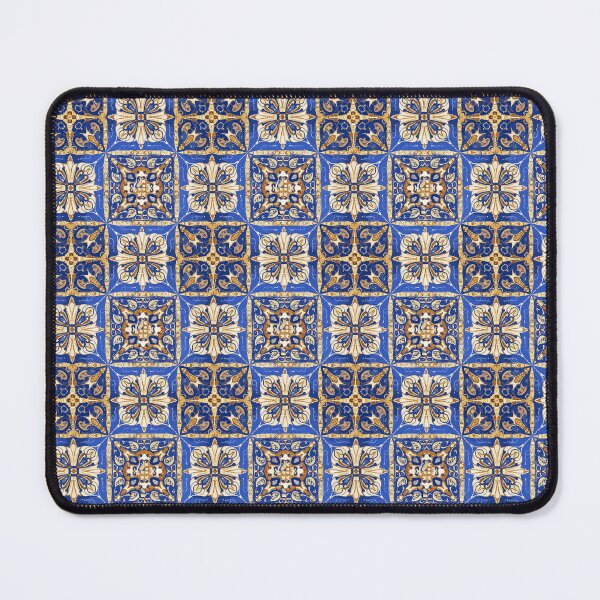 Item preview, Folk Pattern in Blue and Gold designed and sold by LittleGoblinPrs.